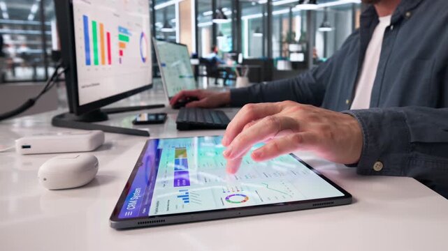 Sales Manager Leads Team Using CRM Software