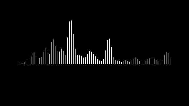 Radial audio spectrum animation on black background. Audio wave digital frequency- Dynamic equalizer visual effect motion. Sound wave audio spectrum visualization. Minimalist audio wave animation.