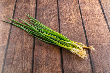 Raw young fresh green onion