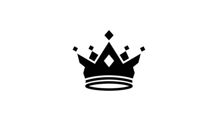 Obraz premium Elegant Black Crown Icon Symbolizing Royalty and Success