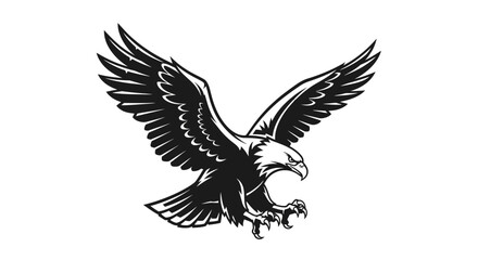 Fototapeta premium Powerful Flying Eagle Illustration with Spread Wings and Fierce Talons