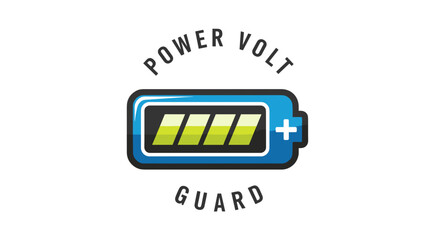 Fototapeta premium Battery icon with power volt guard.