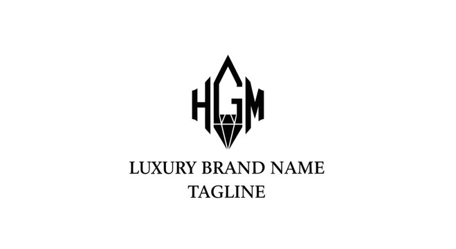 HGM Monogram Diamond Logo Design for Luxury Brand Identity