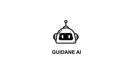 Fototapeta premium Minimalist Robot Head Icon for Artificial Intelligence and Technology