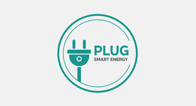 Electric plug smart energy logo.
