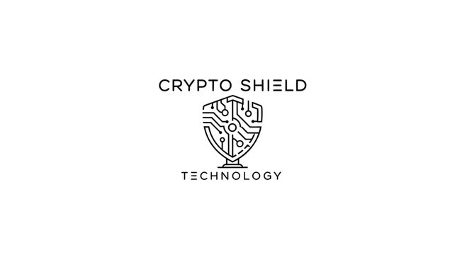 Crypto Shield Technology logo with circuit board pattern for digital security and blockchain concept