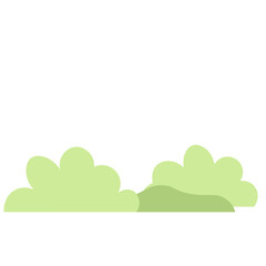 Obraz premium Cartoon Grass and Bush Decorative Nature Landscape Element