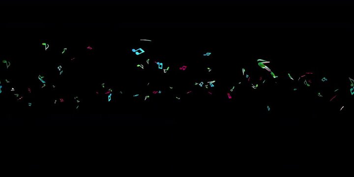 Notes floating around visual effects for 360 VR video.(loopable) ver2
