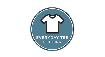 Fototapeta premium T shirt logo on blue circle.