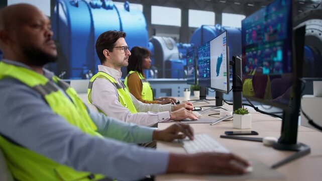 Industrial Worker Overseeing Energy System Control