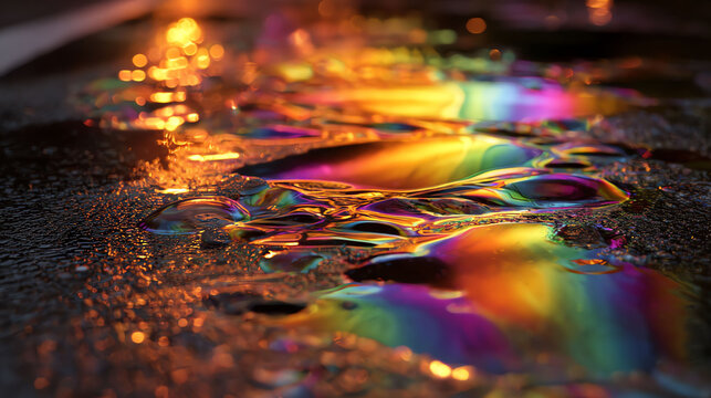 Vibrant Oil Slick Reflections