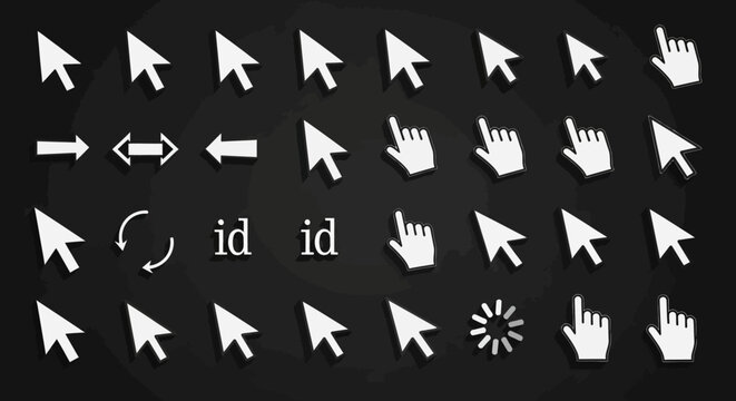 Computer mouse cursor icons set.