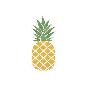 Stylized yellow and green pineapple icon with diamond pattern on white