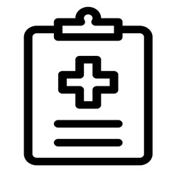 Obraz premium Medical report icon, vector illustration. Flat design style, outline.