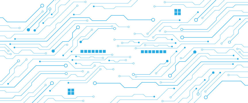 Vector digital white and blue digital technology futuristic circuit board background png