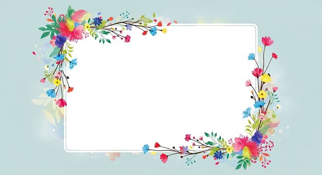 Easter sunday floral border design for greeting cards and celebrations