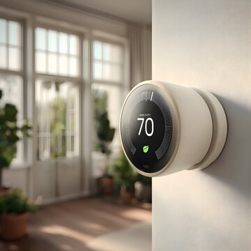 Modern Smart Thermostat in Stylish Home Setting