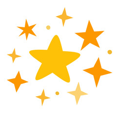 Obraz premium Decorative Stars with Sparkle Shapes in Flat Vector Style for Celebration Theme