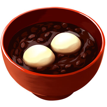 ぜんざい おしるこ 餅入り和スイーツのイラスト素材