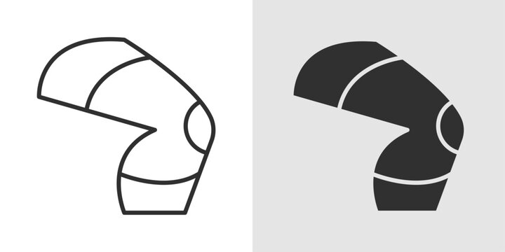 Knee Support Icon representing joint protection, orthopedic support, injury prevention, rehabilitation, and stability for knee health during physical activity or recovery.