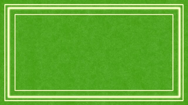 Bright Green Double Neon Frame Animated Abstract Background.