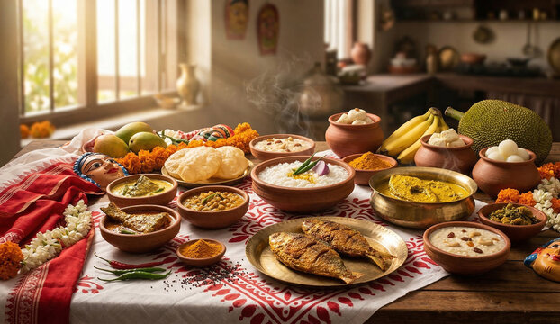 Food category scene inspired by Bengali New Year (Pohela Boishakh)