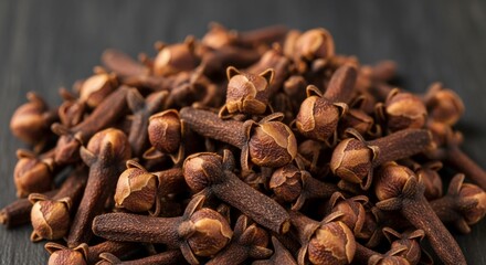 Obraz premium A pile of brown cloves providing aromatic details