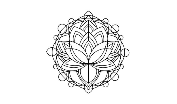 Lotus Flower Mandala Vector Design for Wellness and Peace