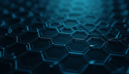 Obraz premium Dark Futuristic Hexagon Grid