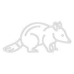 Obraz premium Minimal line opossum standing profile view black and white line minimal animal wildlife