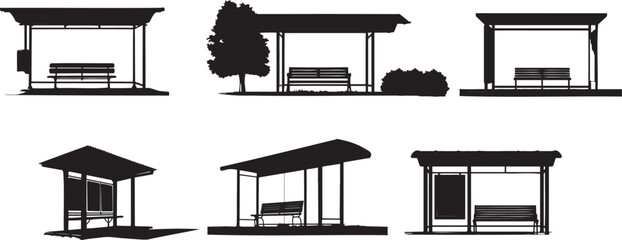 Various bus stop shelters with benches and advertising space © Annamorphosis