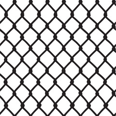 Fototapeta premium Seamless repeating pattern of a black chain link fence.