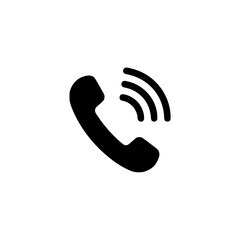 Fototapeta premium Minimalist black ringing phone icon vector design