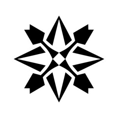 Obraz premium Vector illustration of a decorative graphic element in the shape of a four-pointed star with sharp corners and symmetrical design.