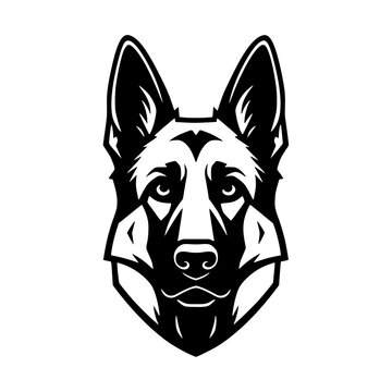 German Shepherd Dog Head Vector Illustration Logo