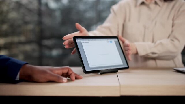 Hand Signing House Rent Contract Digitally