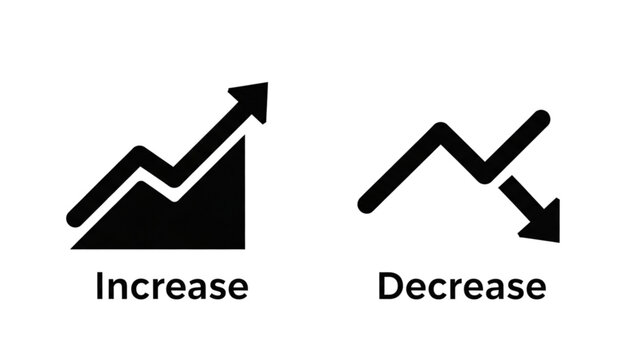 Vector Icon Sheet showing Increase and Decrease Trends