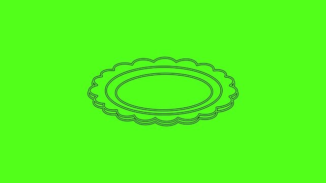 Empty Scalloped Edge Plate or Doily Animated Kitchenware Icon