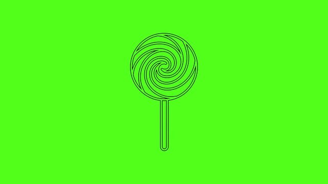 Swirl Lollipop Candy on Stick Animated Confectionery Icon
