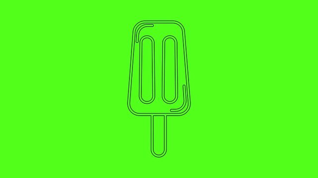 Frozen Popsicle and Summer Ice Cream Treat Animated Line Icon