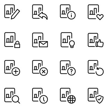 Collection of Basic Business performance Related Vector Line Icons. Contains Icons like Business Performance Analytics with Growth Chart and Financial Data Visuali and more. Editable stroke. 48x48 pix