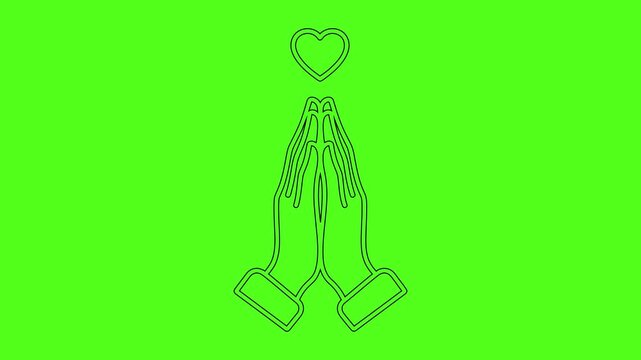 Praying Hands with Heart Symbol for Faith and Spiritual Love Animation