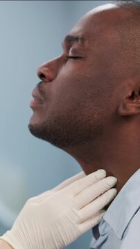 Physical Exam Checking Thyroid Gland For Cancer Inflammation
