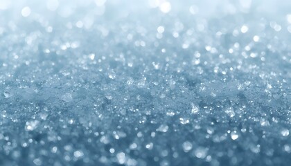 A close-up view of sparkling blue ice crystals in a frosty texture