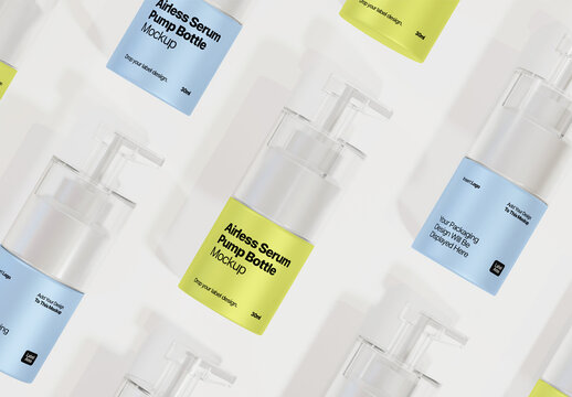 Airless Serum Pump Bottle Mockup