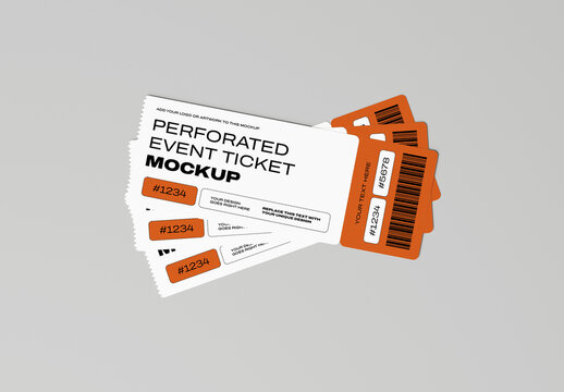 Tear-Off Event Ticket Mockup
