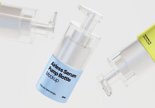Cosmetic Airless Pump Bottle Mockup