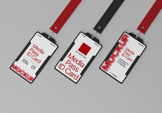 Media Pass ID Card Mockup