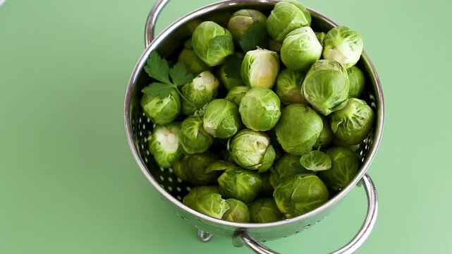 brussels sprouts flat lay healthy vegetable concept