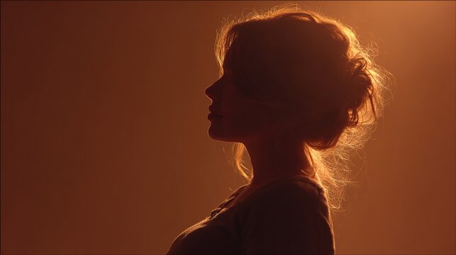 maternal. A soft, glowing silhouette representing the emotional concept of motherhood. wellbeing guides, coaching materials, designed for mental health education and mindfulness programs.